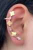 Altın Renk Çiçek Figürlü Ear Cuff Küpe (Çift) - Thumbnail (1)