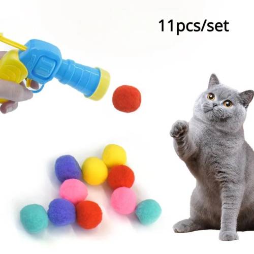 Peluş Top Atan İnteraktif Kedi Oyuncağı - 1